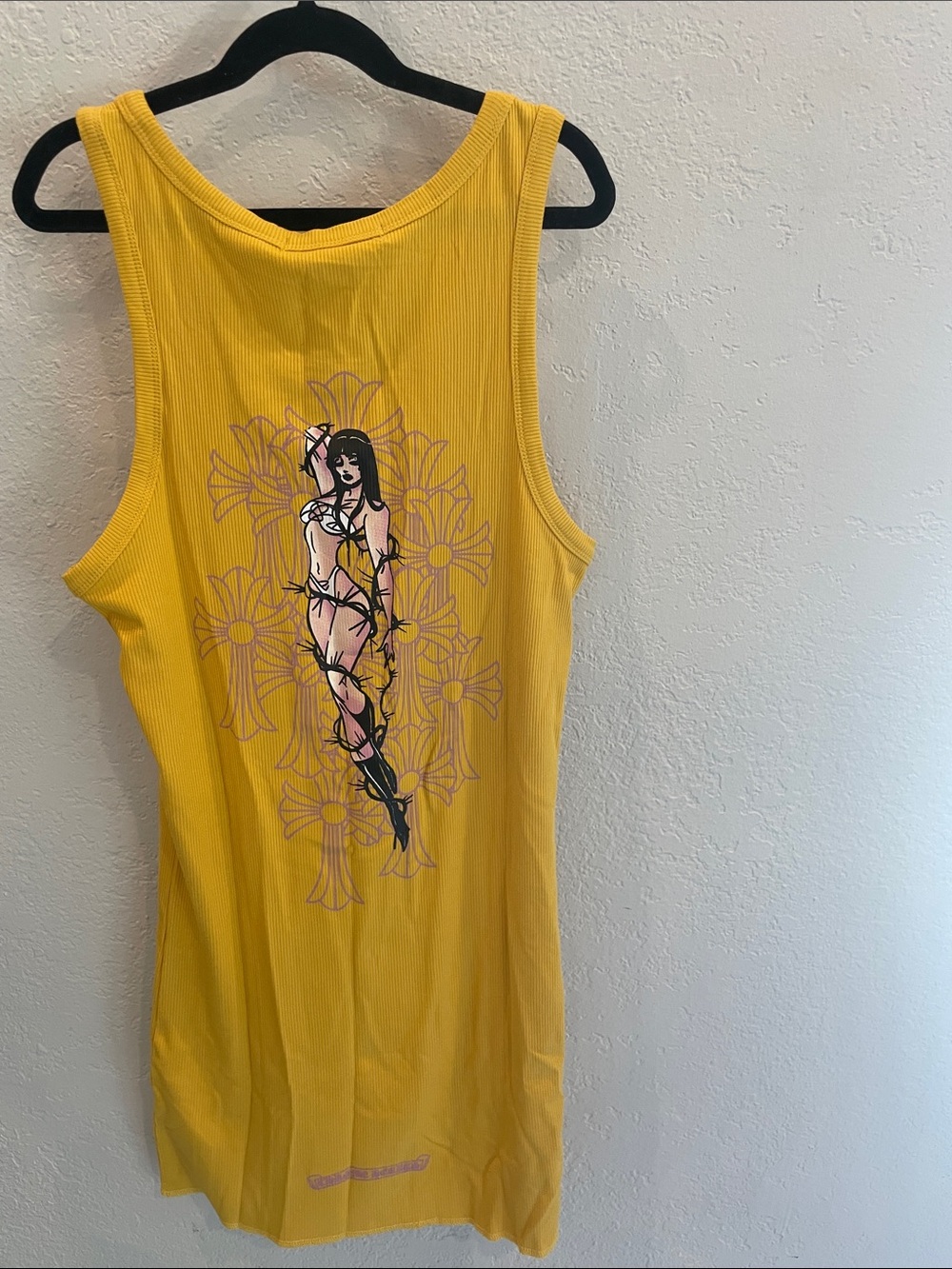 Chrome Hearts X deadly doll Yellow Ribbed dress - Picture 2 of 3